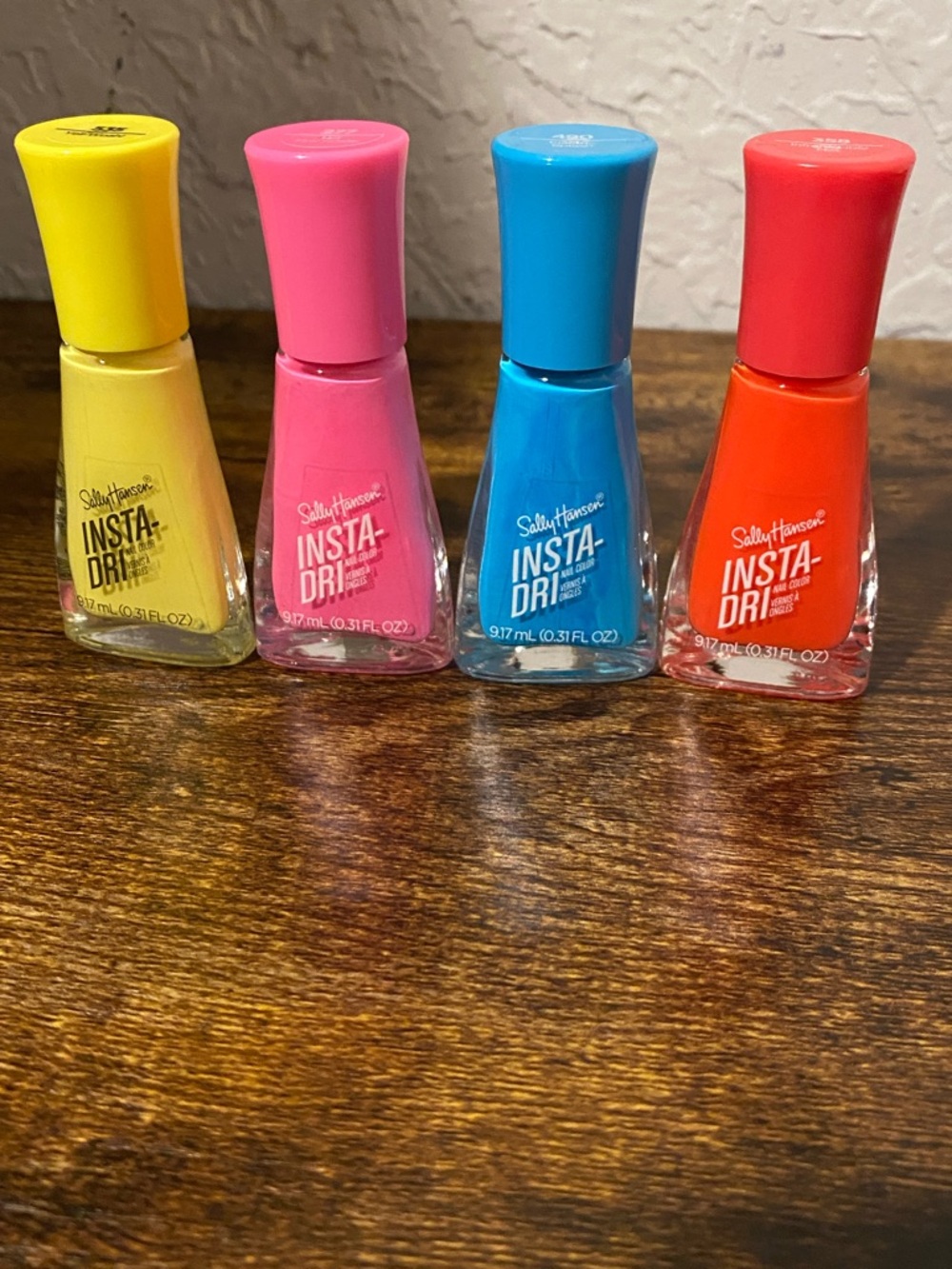 Sally Hansen Insta-Dri Nail Polish - Yellow, Pink, Blue, Orange (4 Pack)
